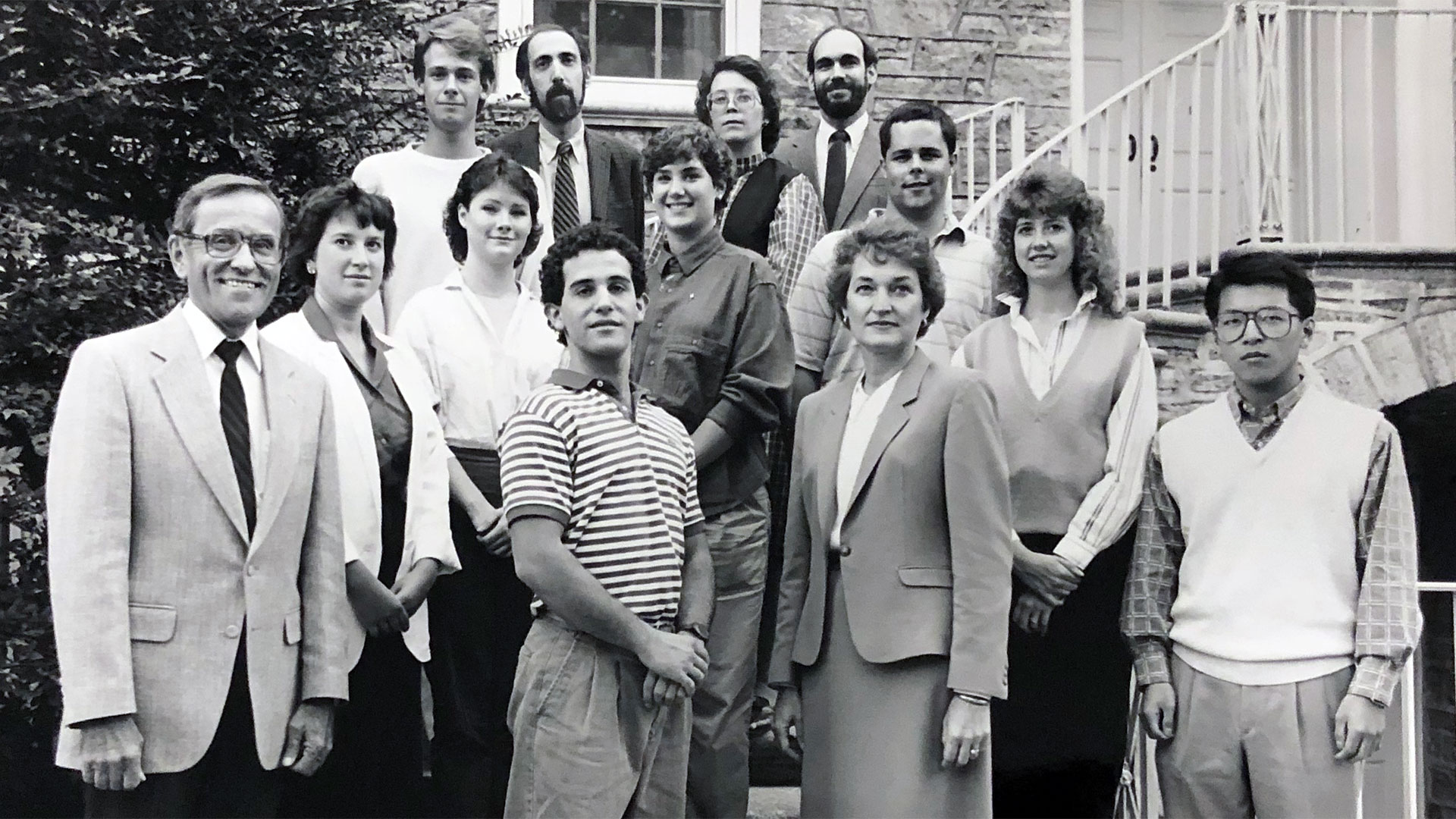 Dr. Paul Axt posing with some of the first University Scholars