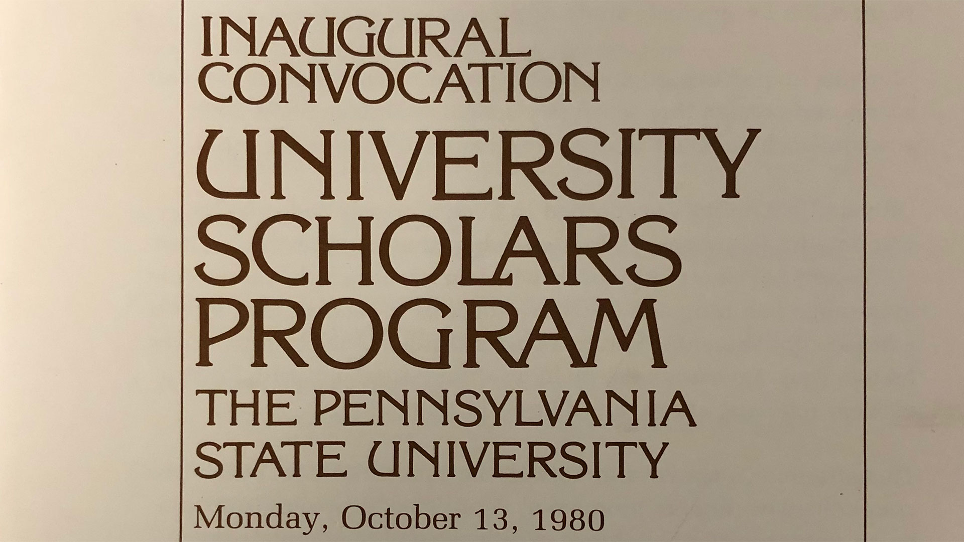 Cover of the program for the University Scholars Program convocation