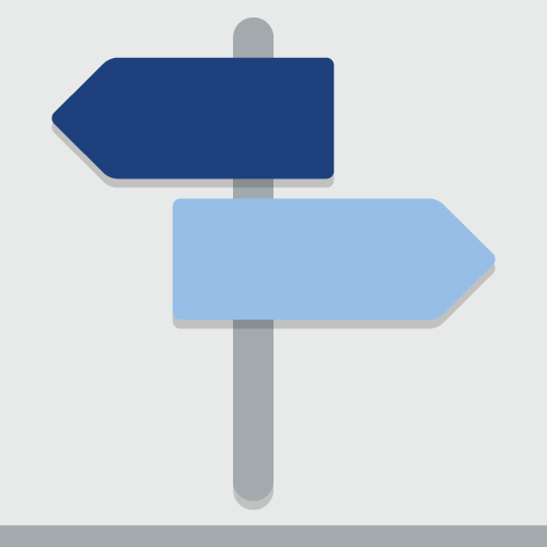 Directional sign icon