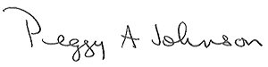 Dean Peggy A. Johnson signature