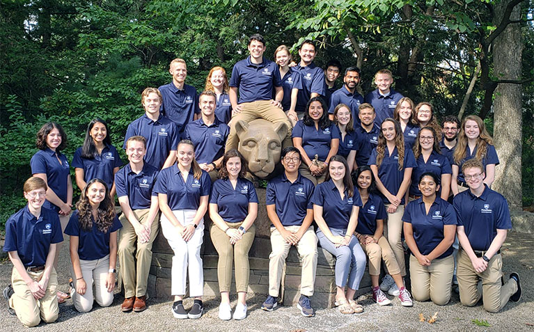Scholar Ambassadors at the Nittany Lion Shrine